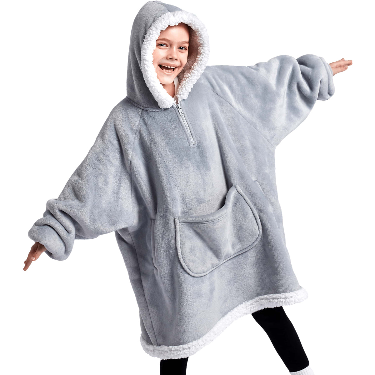 Wearable Blanket Gray For Kids