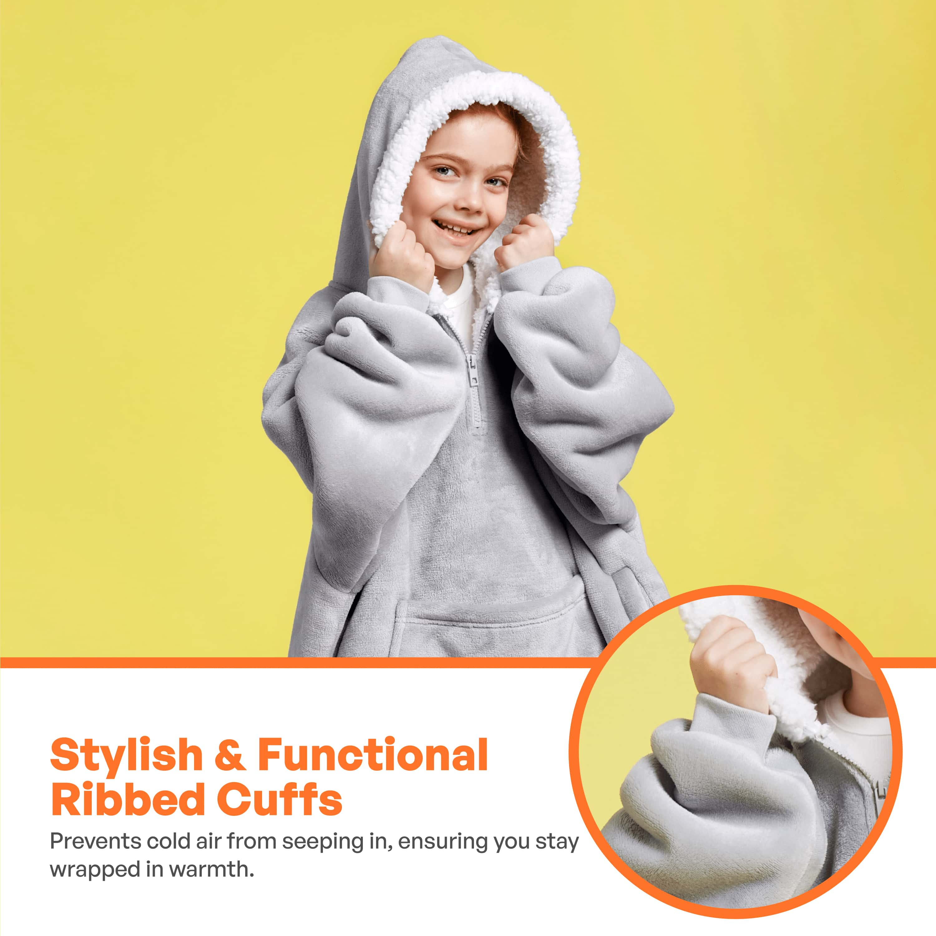 Wearable Blanket Gray For Kids