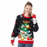 Women Ugly Christmas Sweater LED Light Up Christmas Tree