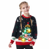 Kids Ugly Christmas Sweater LED Light Up Christmas Tree