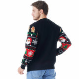 Men Ugly Christmas Sweaters Santa V-Neck Cardigan