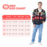 Men Ugly Christmas Sweaters Santa V-Neck Cardigan