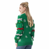 Women's Christmas Ugly Sweater with Garland and Lights