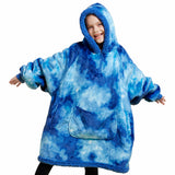 Wearable Blanket Dark Blue Tie Dye For Kids