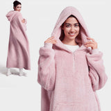 Wearable Blanket Pink Oversized For Adults