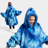 Wearable Blanket Dark Blue Tie Dye For Kids